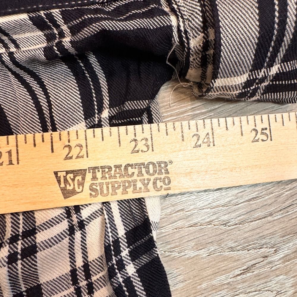 THREAD AND SUPPLY Black Button Down Plaid Short S… - image 7